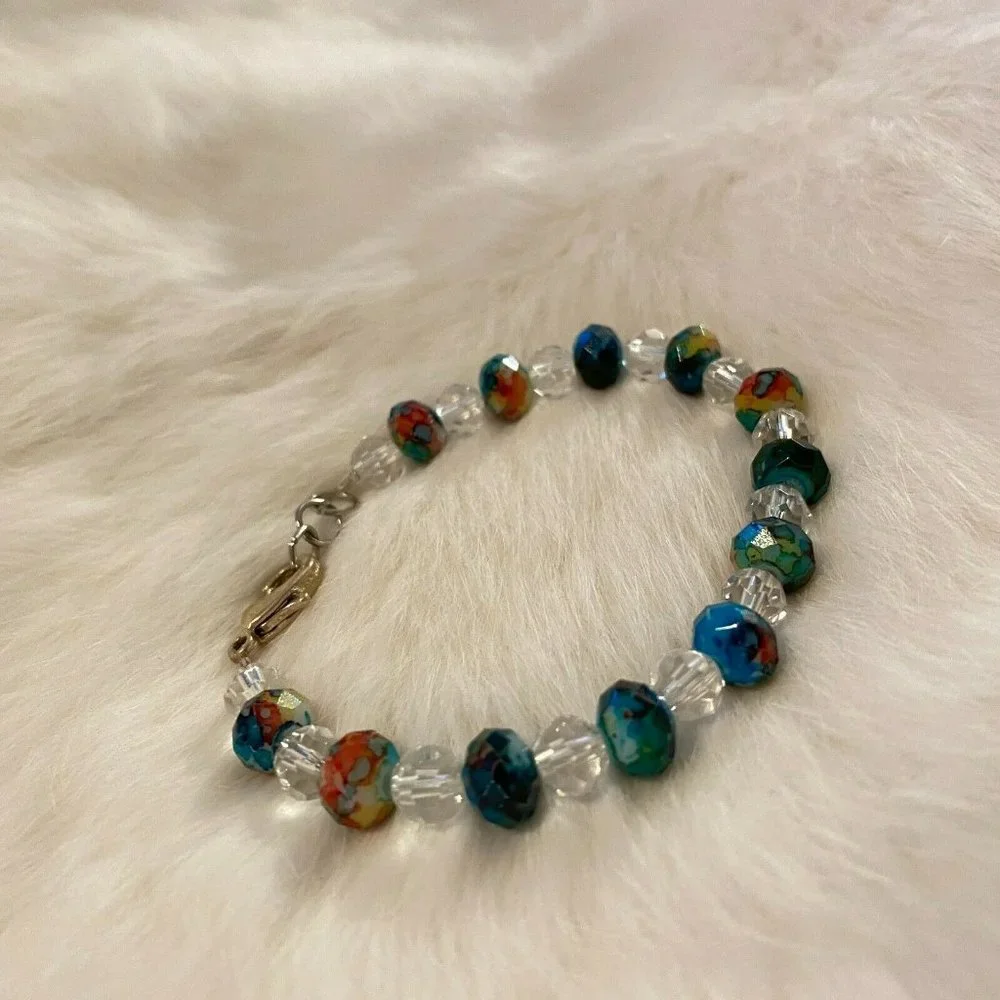 Fairycore Beaded‎ Bracelet Festival Colorful Art to Wear Adjustable Boho 6205